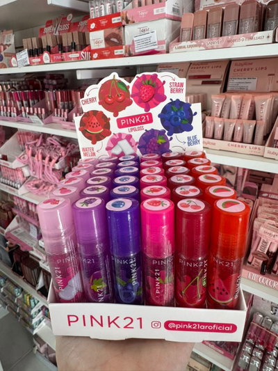 Brillo labial Roll On sabor a frutas - Pink 21 (MEDIA CAJA/CAJA ENTERA)