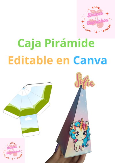 Caja pirámide editable 