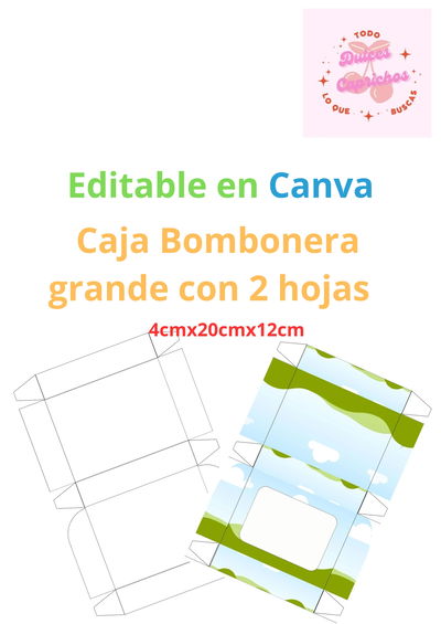 Caja Bombonera Grande Editable 