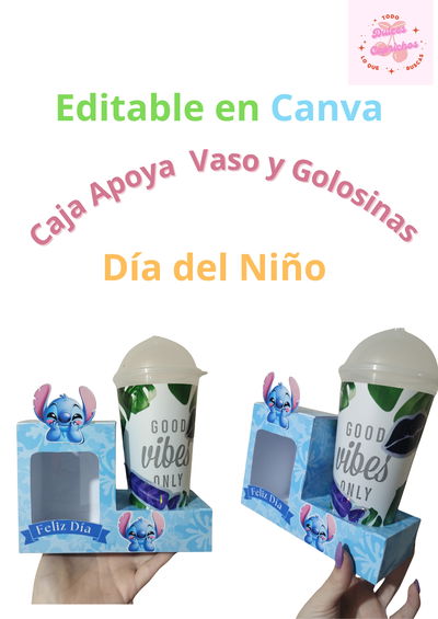 Caja apoya vaso y golosinas  DIA DEL NIÑO 
