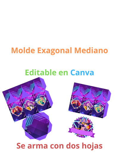 Centro de mesa exagonal de k-pop