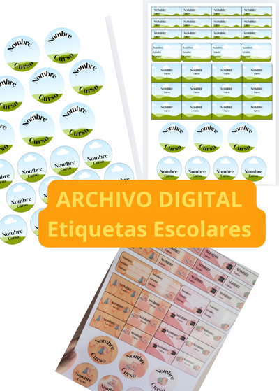 Etiqueta escolares molde