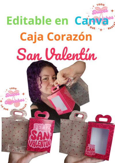 Caja corazón taza