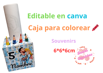 Caja para colores souvenirs 