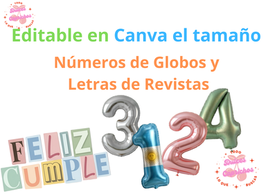 Números Globos y letras de revista 