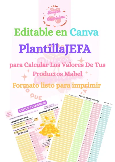PLANTILLA JEFA p/ sacar tus propios precios 