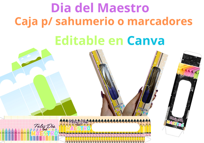 Caja para Sahumerio/Lapiceras Día Del Maestro 
