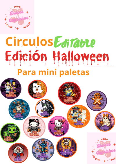 Mini paletas círculo halloween 