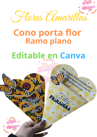 Ramo plano cono Flores Amarillas 