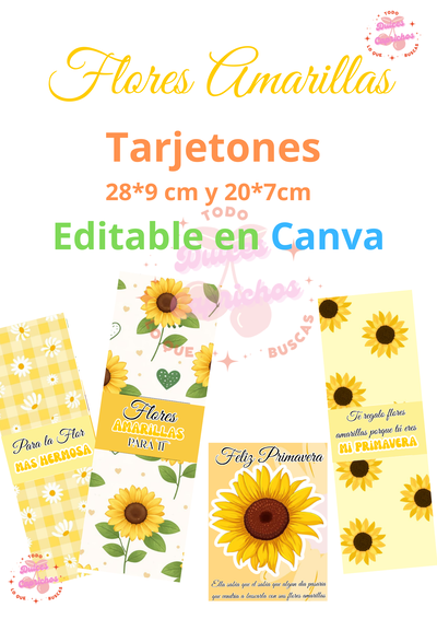 Tarjetones flores amarillas/ Primavera