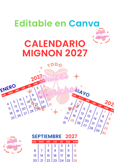 Calendario Mignon 2027 Digital 