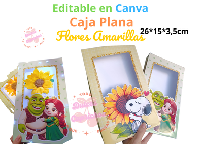 Caja plana Flores Amarillas