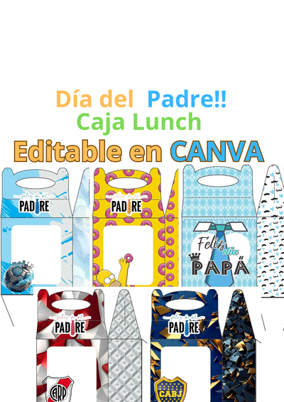Caja Lunch Editable Día del Padre 