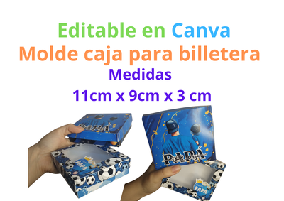 Caja billetera Editable en Canva 
