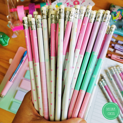 Lápiz con goma Corazones