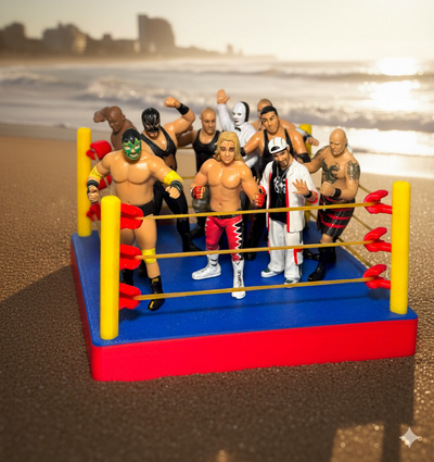 COLECCION 10 MUÑECOS 100%LUCHA CON RING