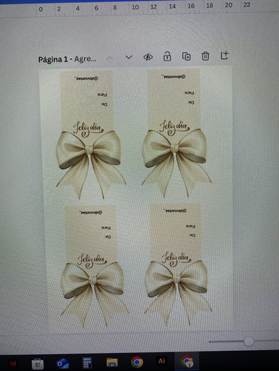 Link editable en canva cierra bolsa moño