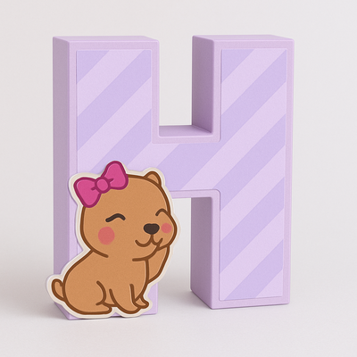 Link letra H 3d marcos en canva