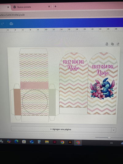 Editable en canva PORTA VASO TIPO ARCO