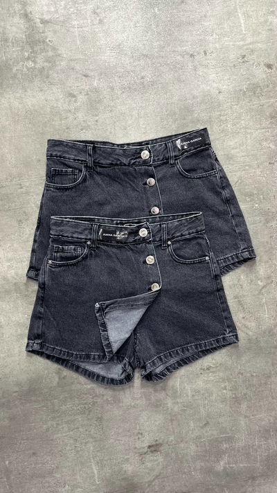Skort de jeans negro
