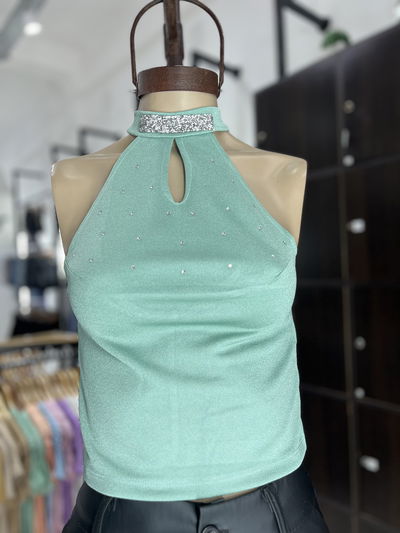 Blusa con strass