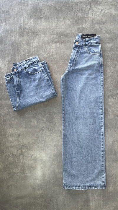 Wide leg azul nevado