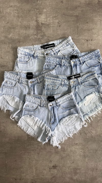 Short de jeans deflecados 