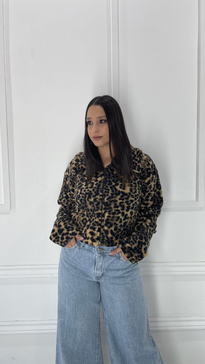Campera peluche animal print