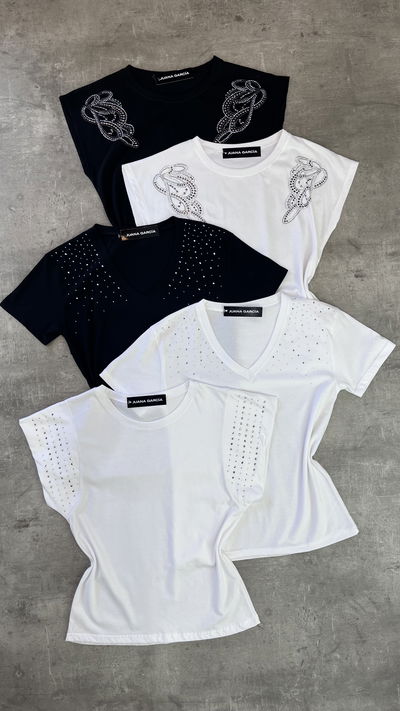 Remeras con aplique 