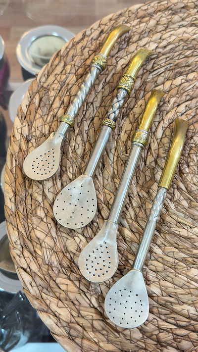 BOMBILLONES PICO LORO DE ALPACA Y BRONCE 