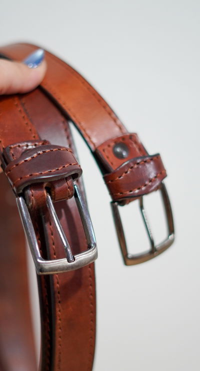 CINTO DE CUERO LISO MARRÓN 
