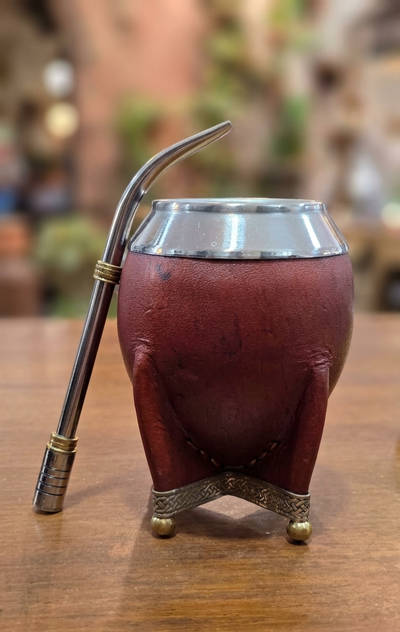 Mate torpedo de calabaza con base y bolitas