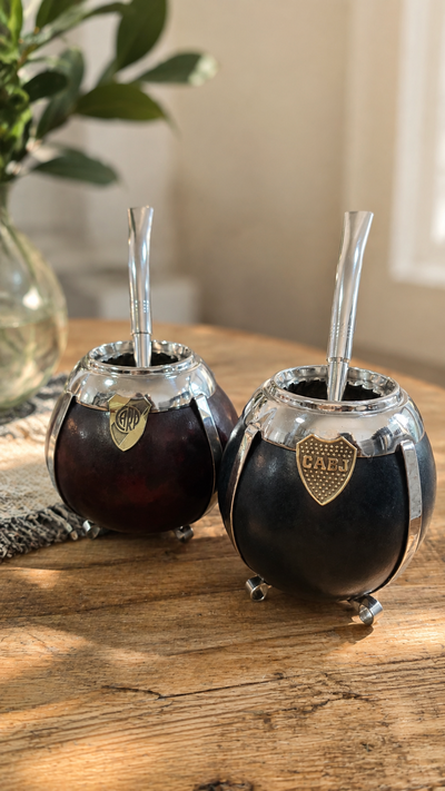 Mate porito de calabaza con aplique y base (fútbol)