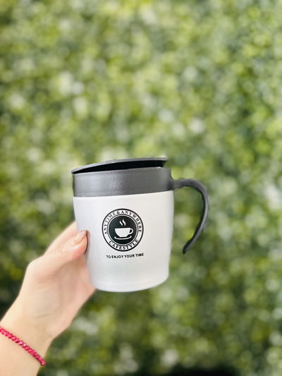 Tazas de acero inoxidable con cucharita
