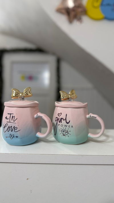 TAZAS DE CERAMICA COMBINADAS CON CUCHARA MOÑO