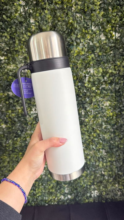 TERMO 1LTS ACERO INOX MEDIA MANIJA BLANCO 