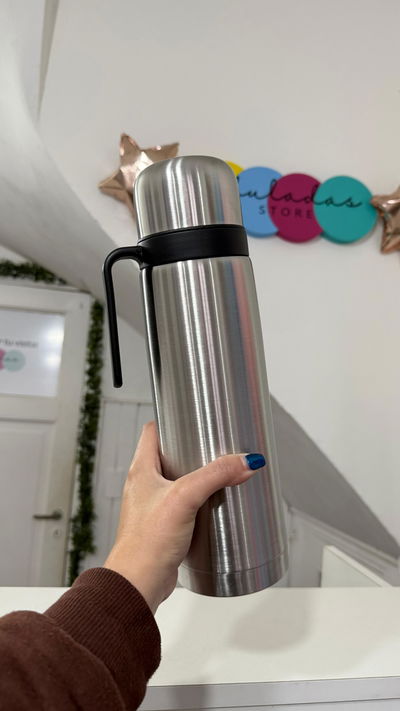 TERMO MEDIA MANIJA PICO CEBADOR ACERO INOX 1 LTS 
