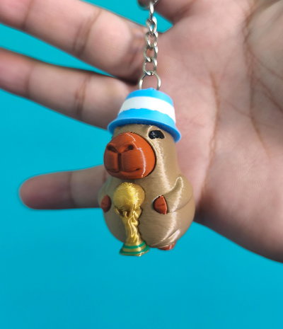LLAVEROS  CAPIBARA COPA DEL MUNDO CON GORRITO