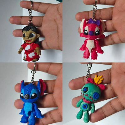 LLAVEROS LILO STICH ANGEL Y SCRUMP