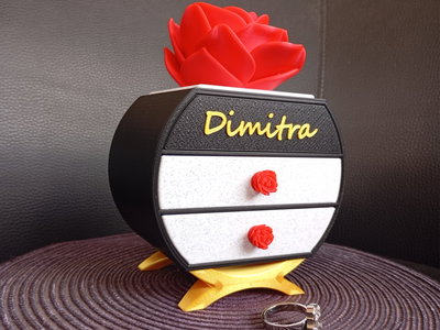 JOYERO 3D CAJA DE ROSA 