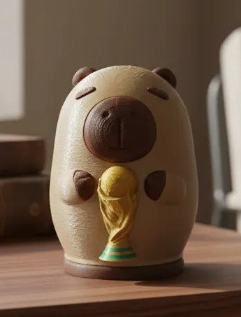 ALCANCIA Y HUEVO PASCUA CAPIBARA COPA DEL MUNDO 