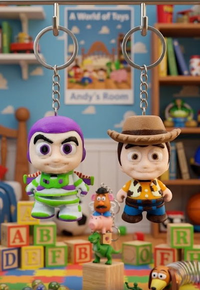 LLAVEROS  BUZZ Y WOODY 3D