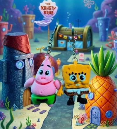 LLAVEROS  PATRICIO Y BOB ESPONJA