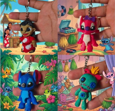 LLAVEROS LILO STICH ANGEL Y SCRUMP