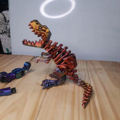 DINOSAURIO T -REX ESQUELETO 3D TRI COLOR