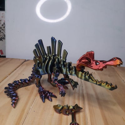 dinosaurio spinosaurio esqueleto 3d TRI COLOR