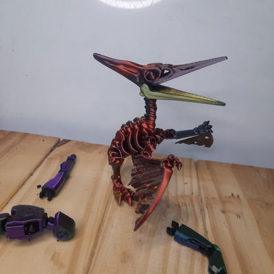 dinosaurio pterodáctilo esqueleto 3d TRI COLOR