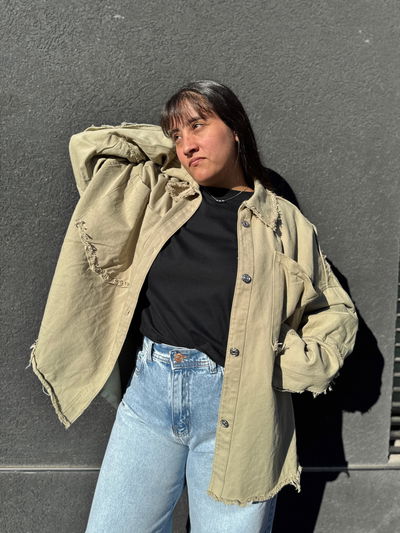 Camisaco oversize verde