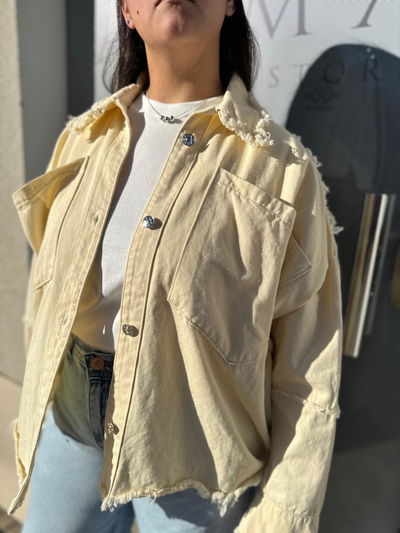 Camisaco oversize manteca