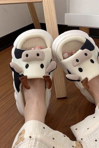 PACK X3 pantuflas vaquita 